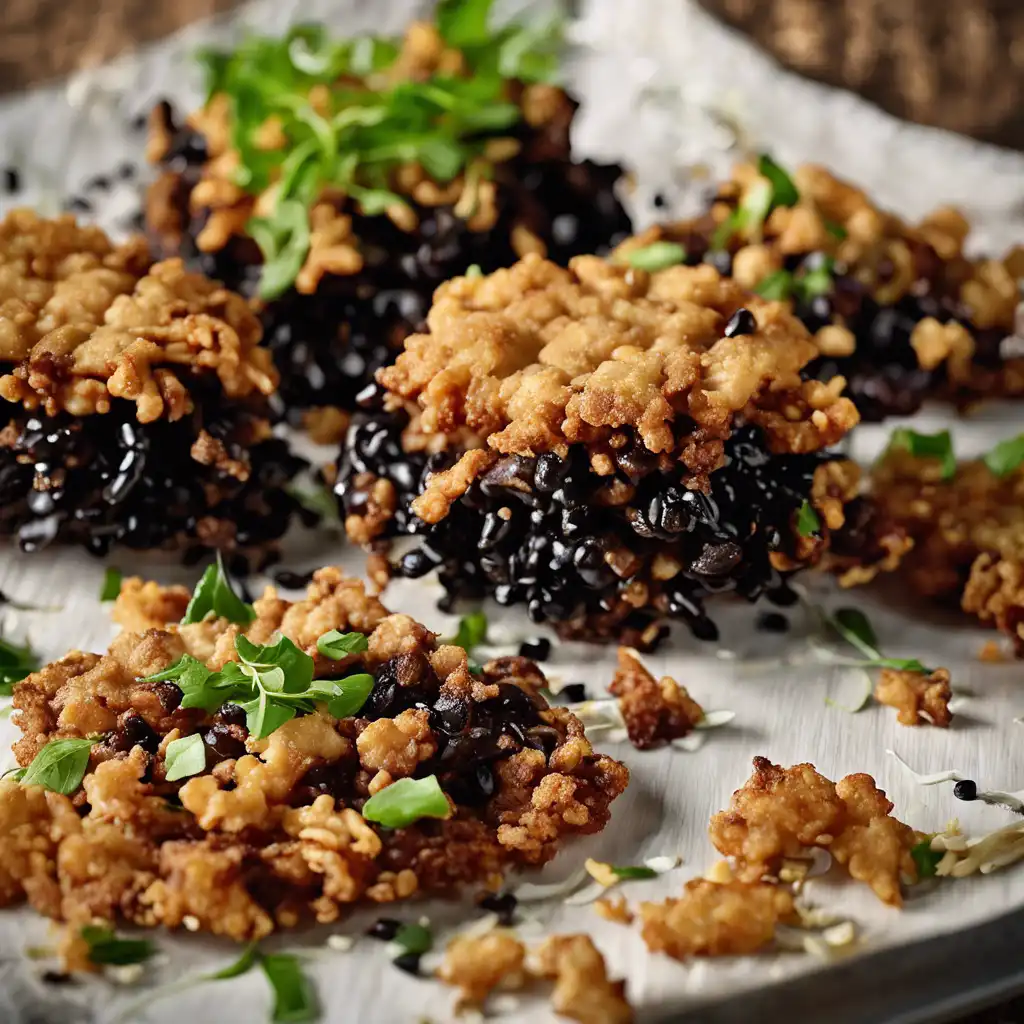 Black Bean and Pork Rind Fritters with Beef Crumble