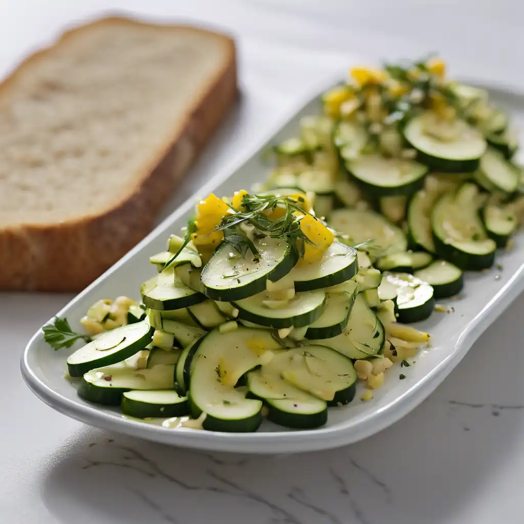 Zucchini Salad on Italian Bread