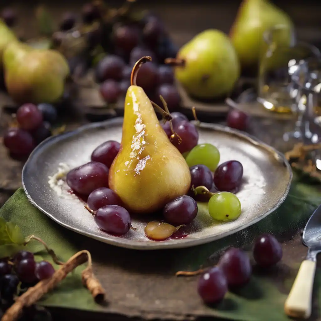 Roasted Pear with Grapes