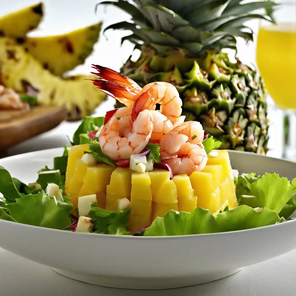 Pineapple with Shrimp Salad