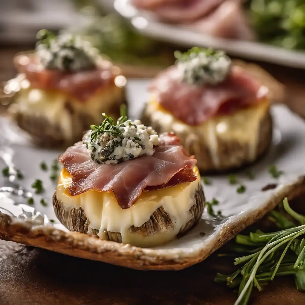 Cheese and Prosciutto Stuffed Mushroom