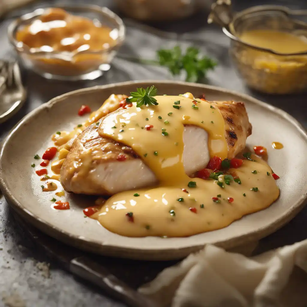 Chicken Breast with Cheese and Pepper Sauce