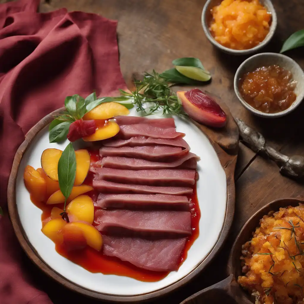 Smoked Lengua with Nectarine Glaze