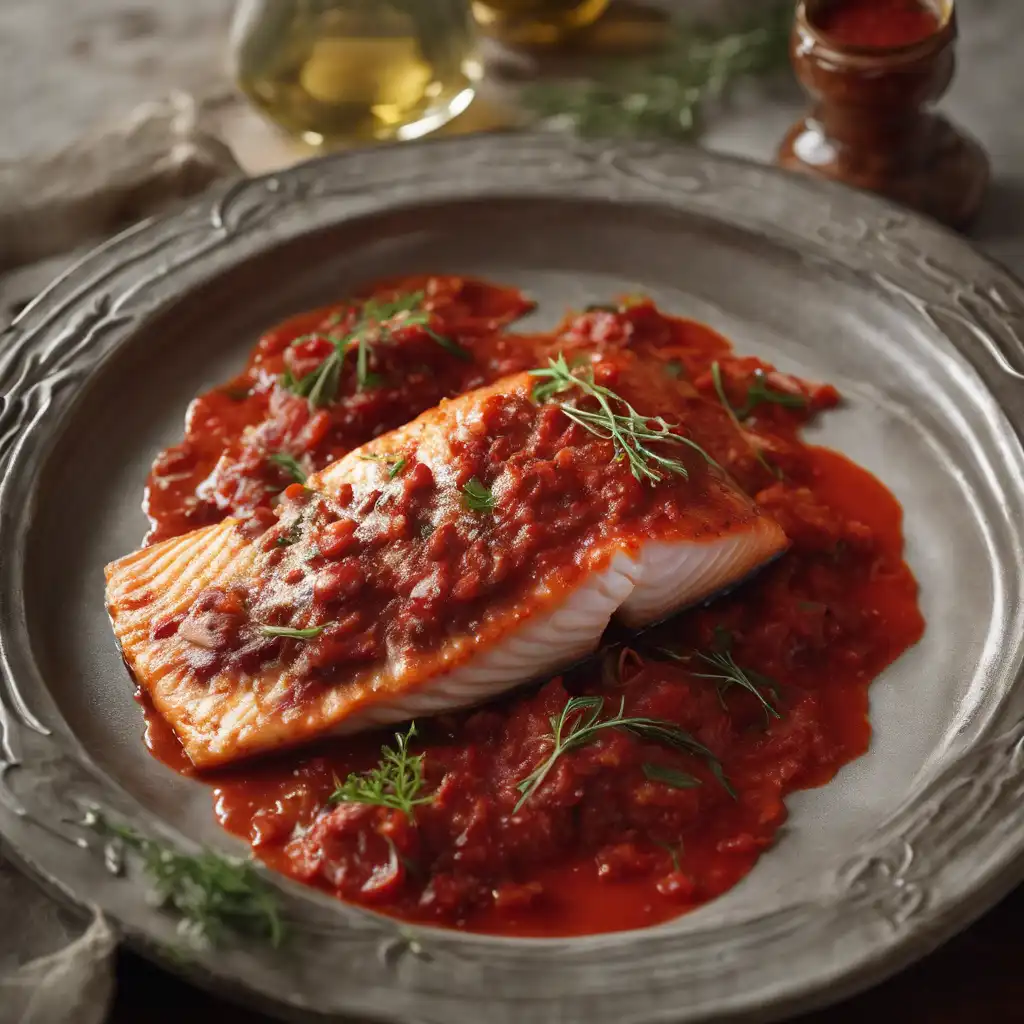 Oven-Baked Fish with Red Sauce