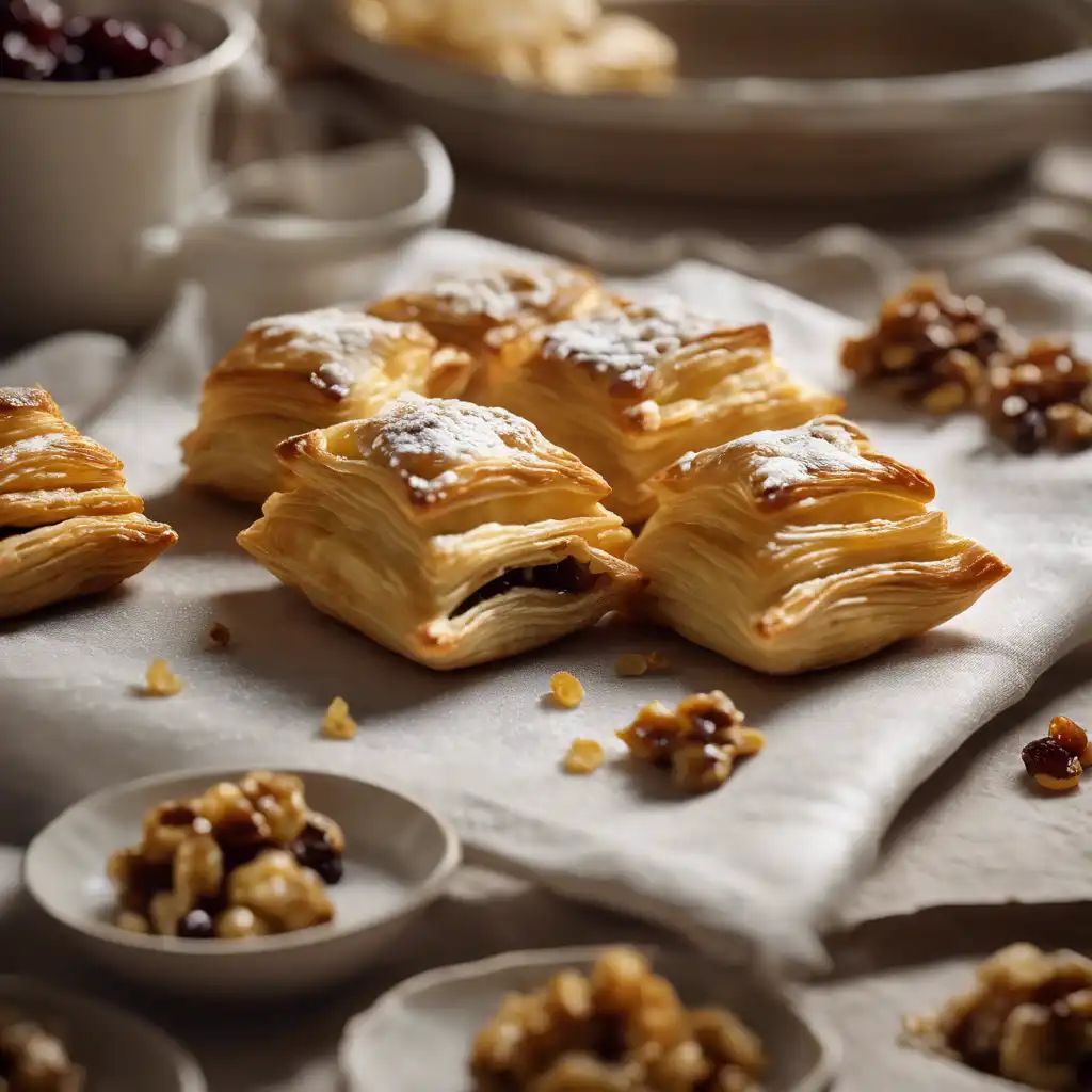 Stuffed Puff Pastry with Raisins and Walnuts