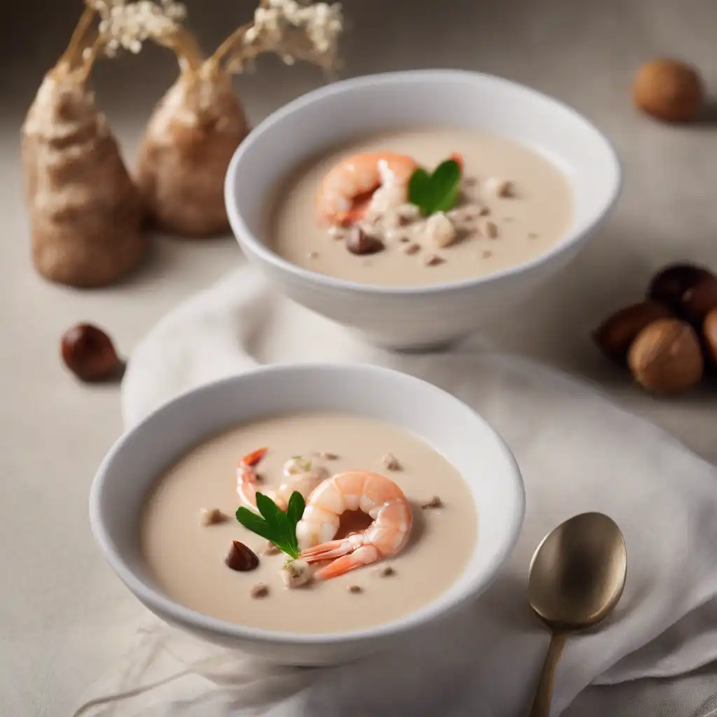 Shrimp Cream Soup with Chestnut Milk