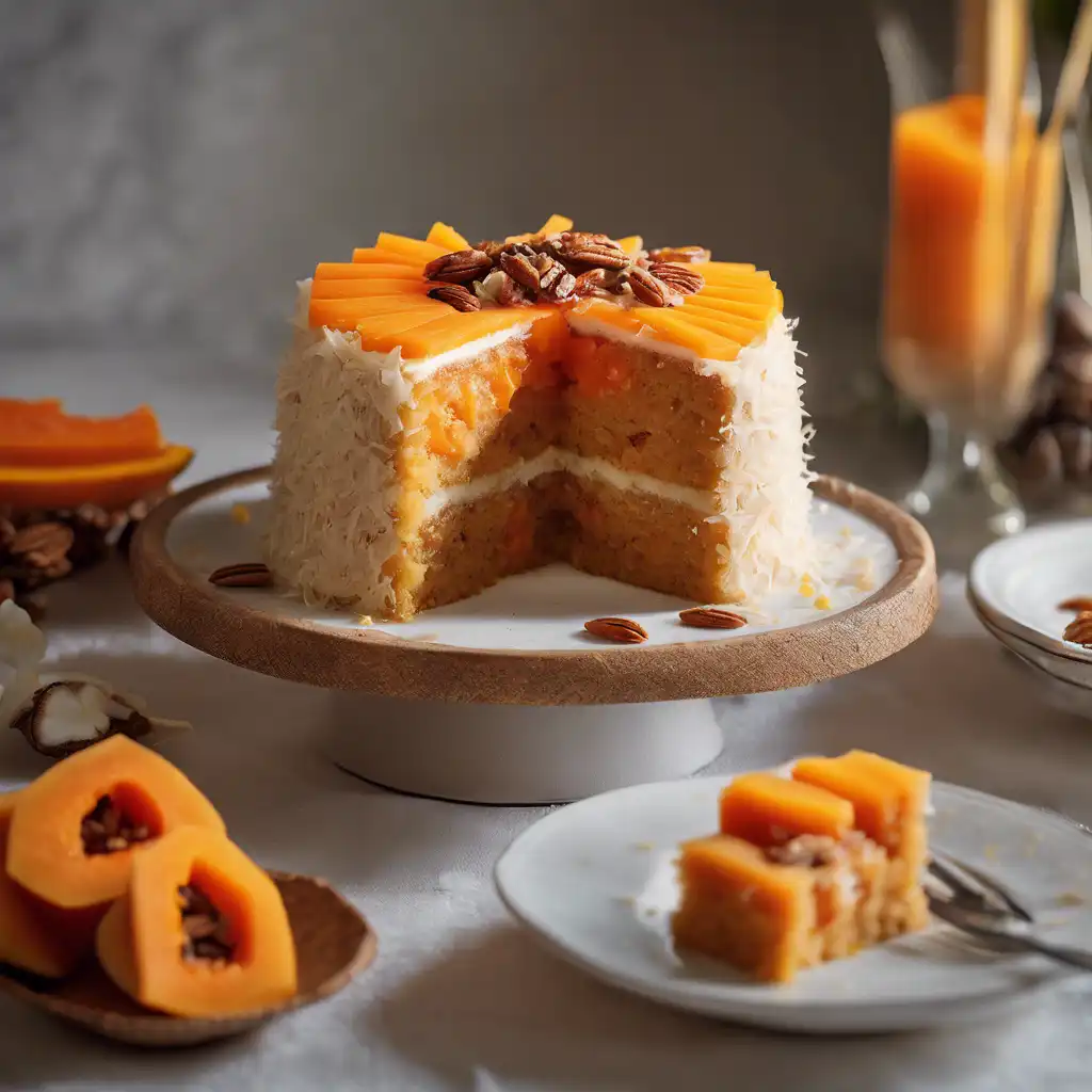 Coconut and Papaya Cake