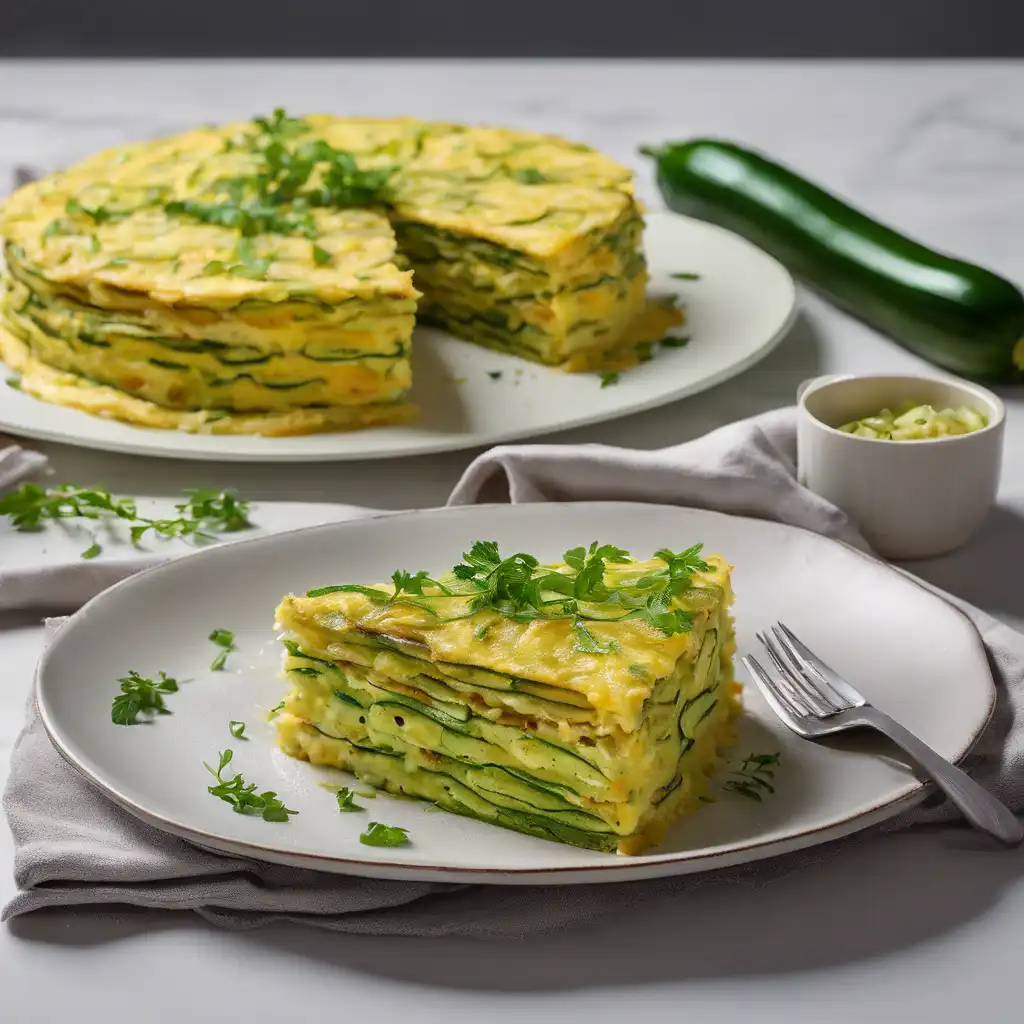 Zucchini and Onion Omelette Cake