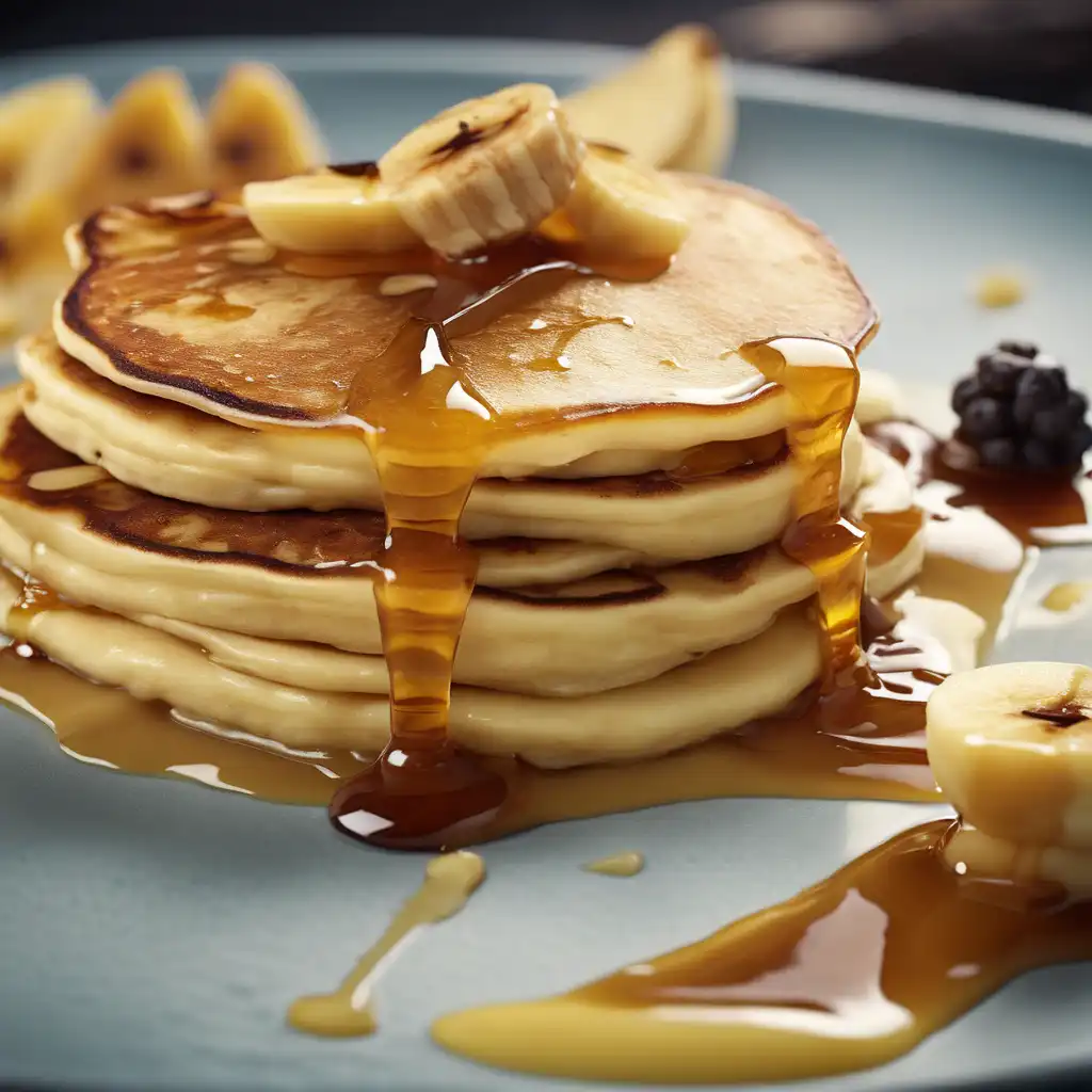 Flambéed Pancake with Mashed Banana and Honey