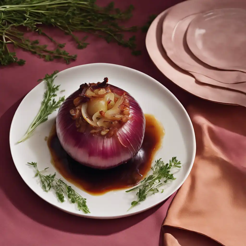 Stuffed Onion Braised in Wine