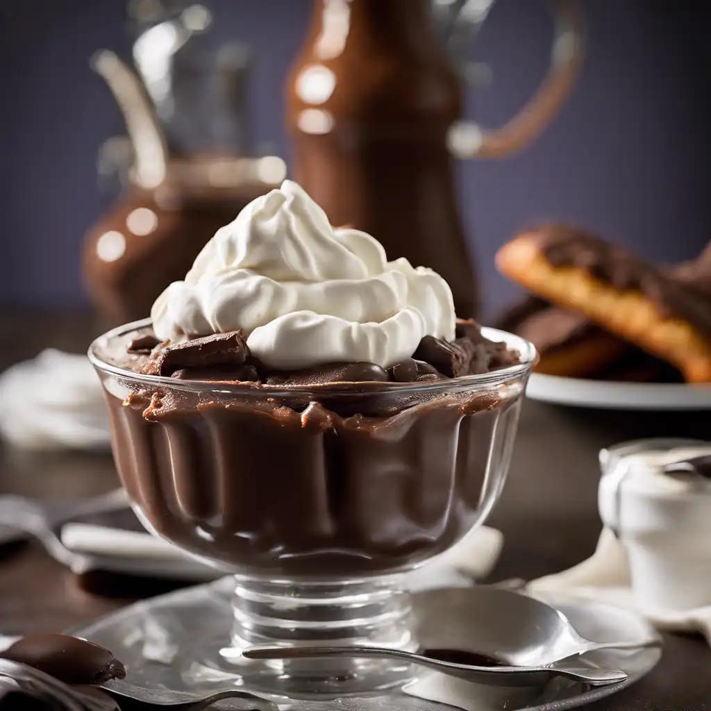 Chocolate Pudding with Whipped Cream