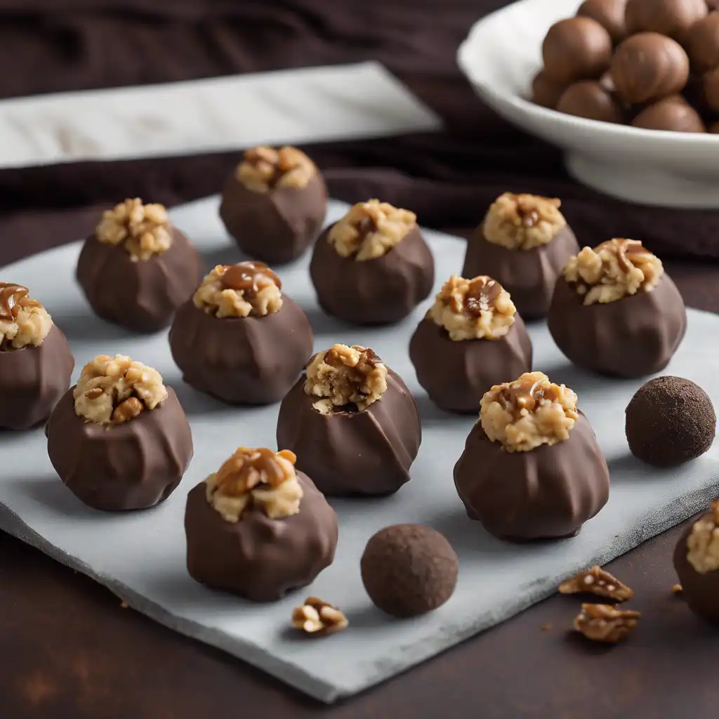 Walnut Truffles with Chocolate and Brandy