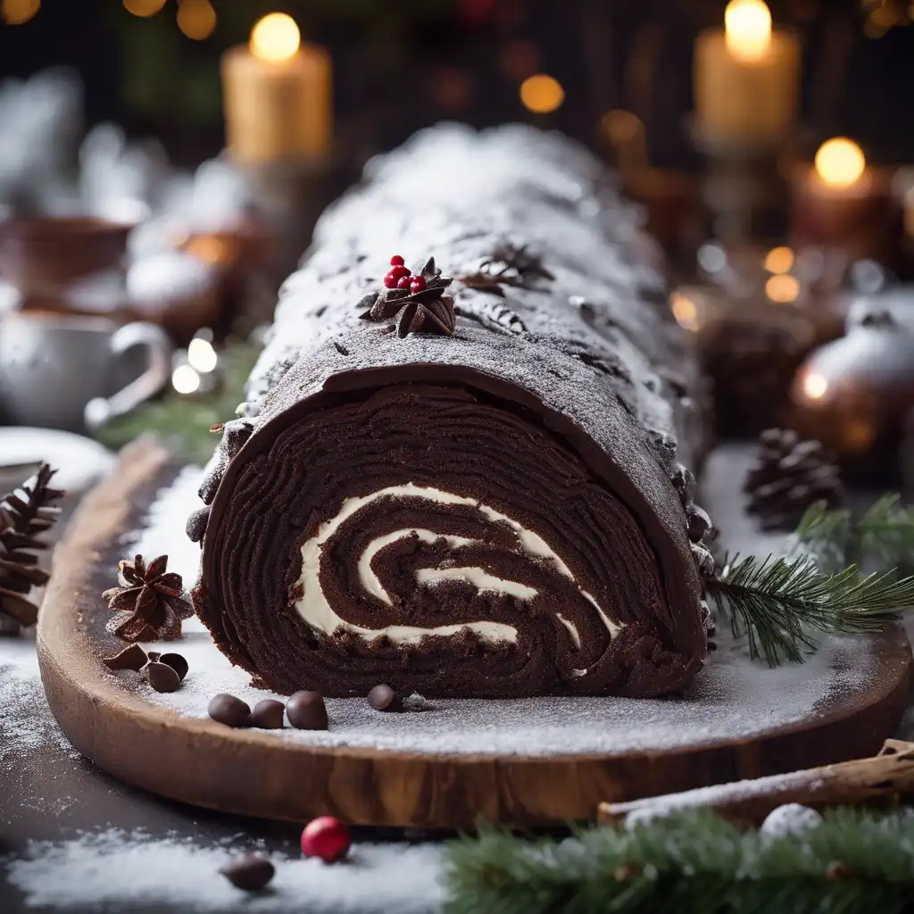 Yule Log Cake (after Yan de Almeida Prado's Christmas celebrations)