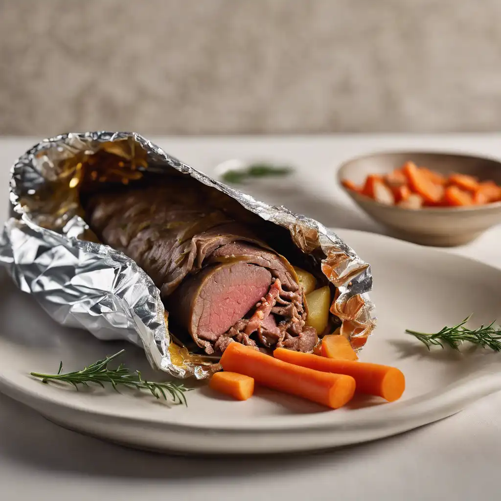 Wrapped Beef Roll in Aluminum Foil (Pacote or Paperote)