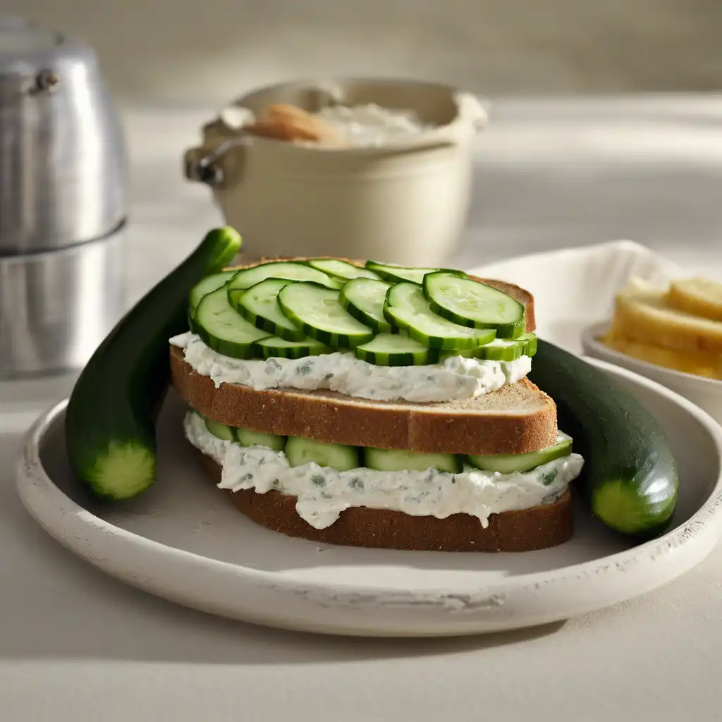 Camaro and Cucumber Sandwich