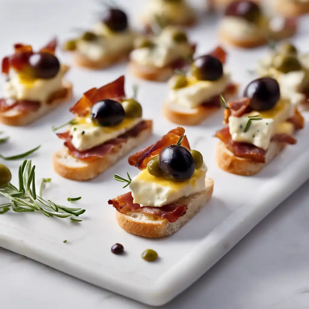 Olive and Cheese Canapés