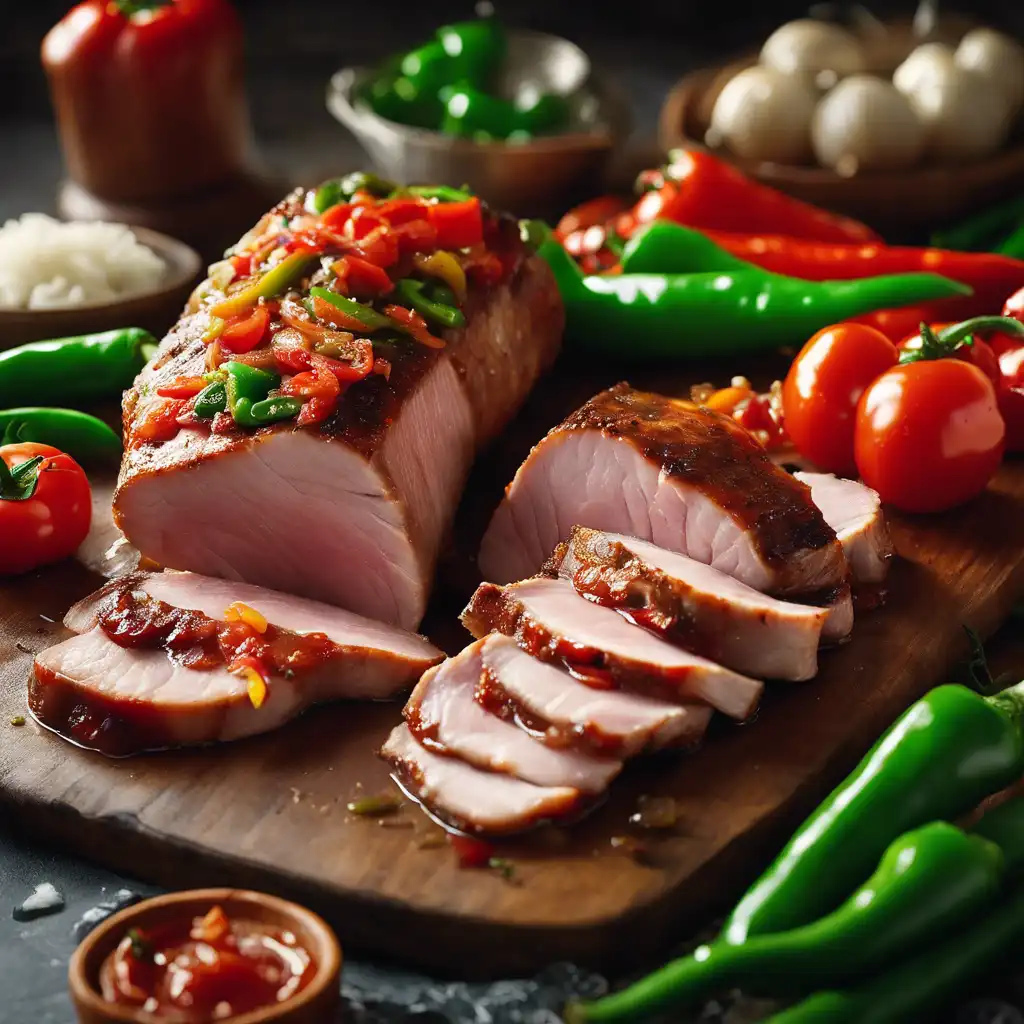 Pork Loin with Tomatoes and Peppers