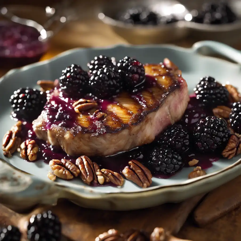 Pork Chops with Blackberry and Pecan