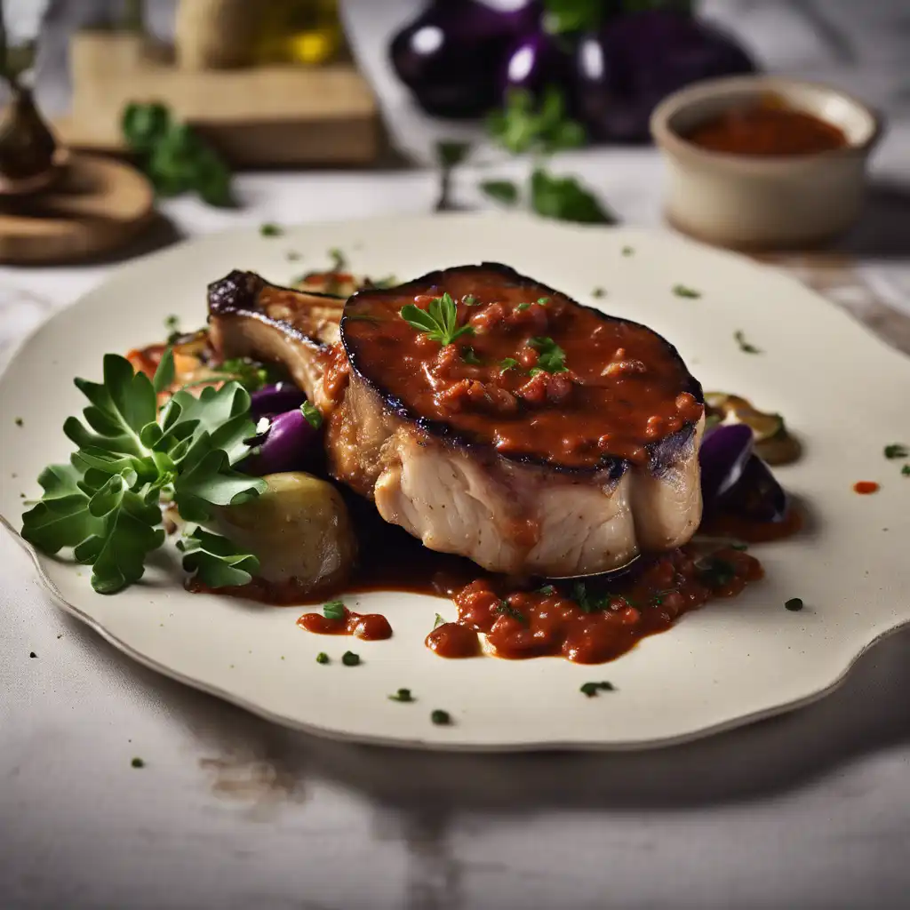 Pork Chop with Eggplant Sauce