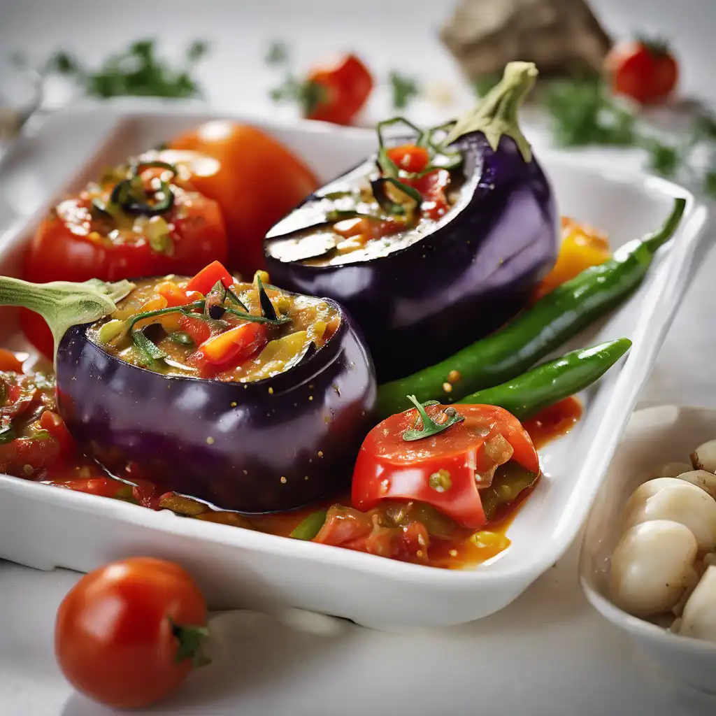 Eggplant with Tomato and Pepper