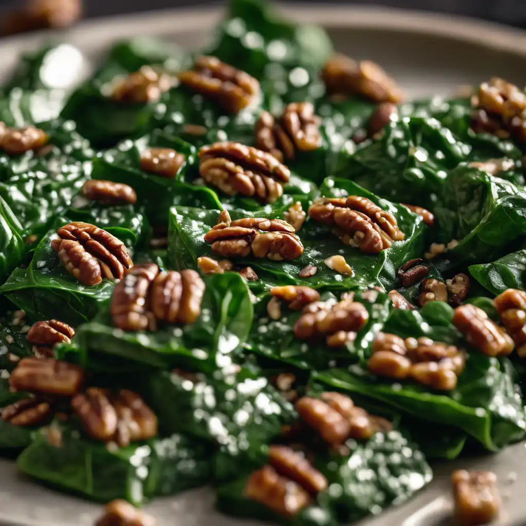 Spinach with Pecan Cubes