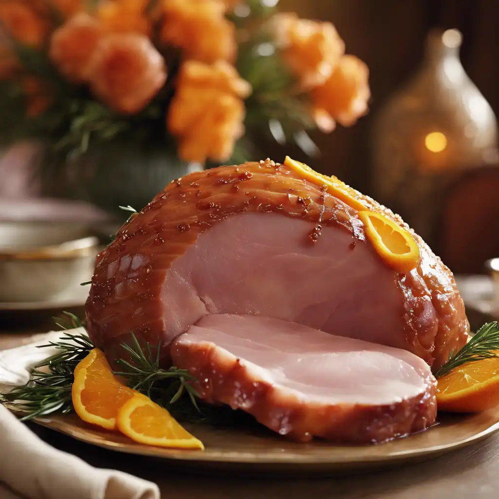 Ham with orange glaze, tender style