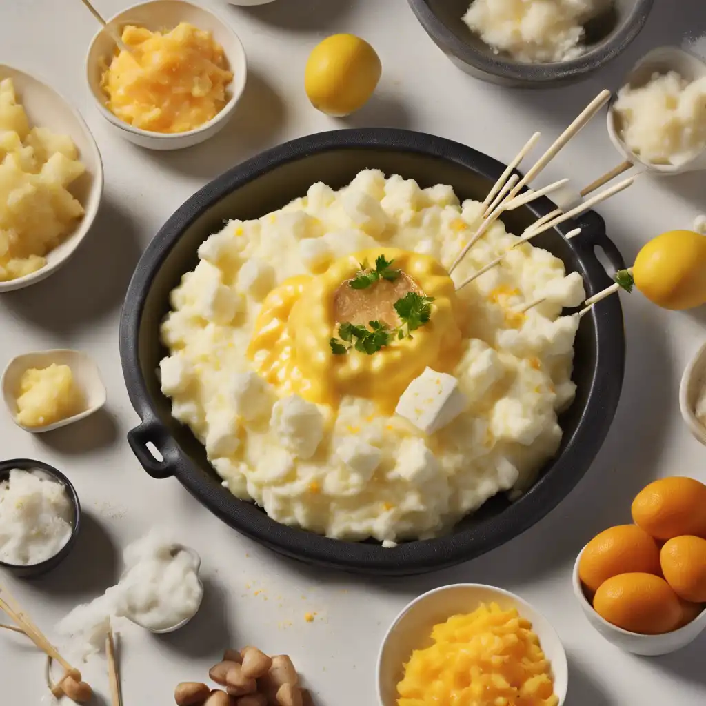 Mashed Potato, Cheese, and Salt Skewers