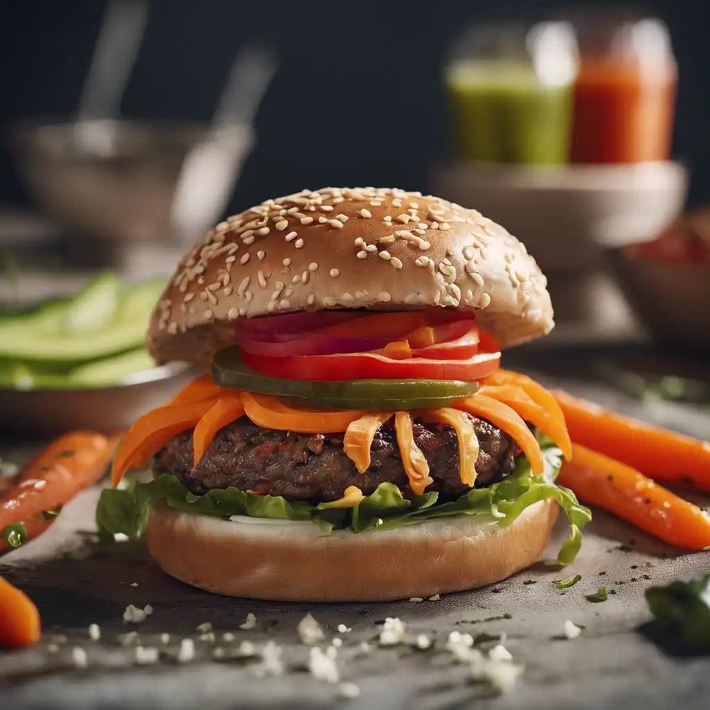 Carrot and Pepper Beef Burger