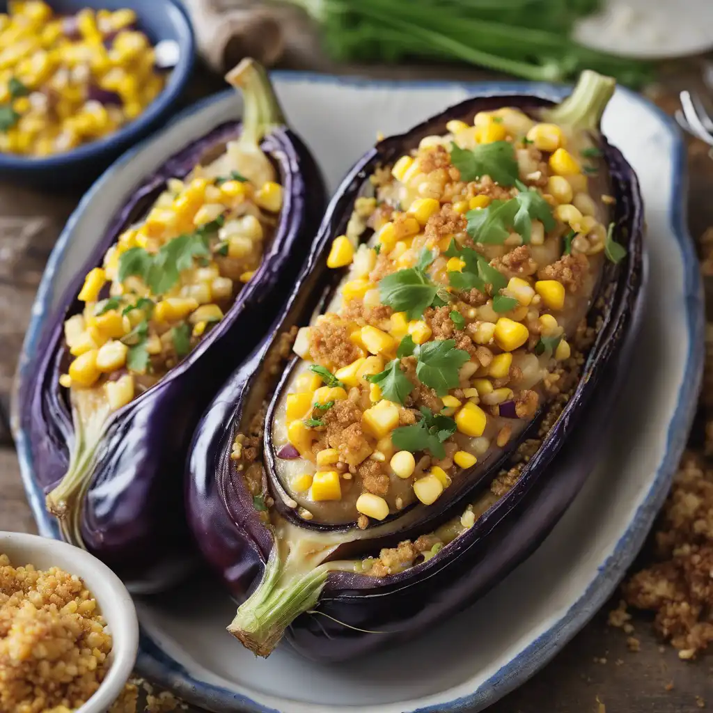 Stuffed Eggplant with Corn