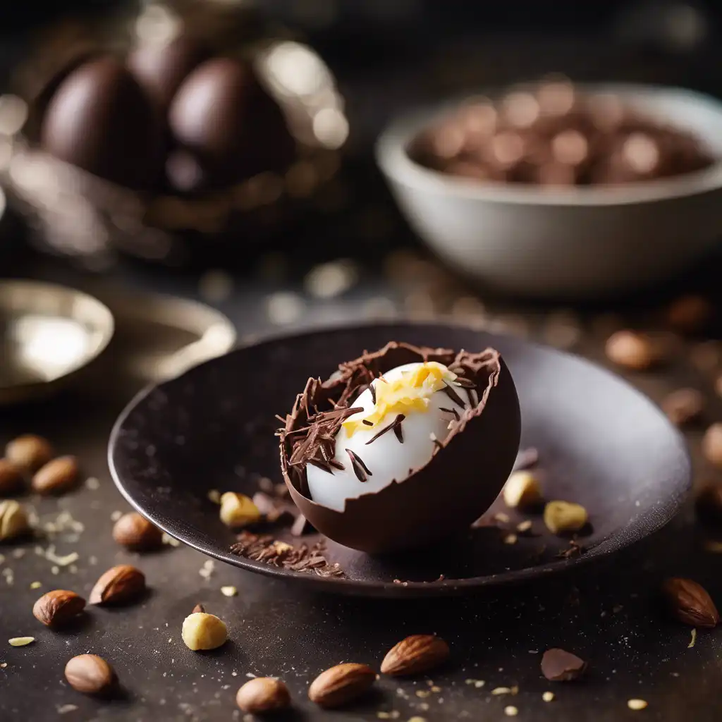 Chocolate-Egg Filled with Shredded Coconut and Nuts