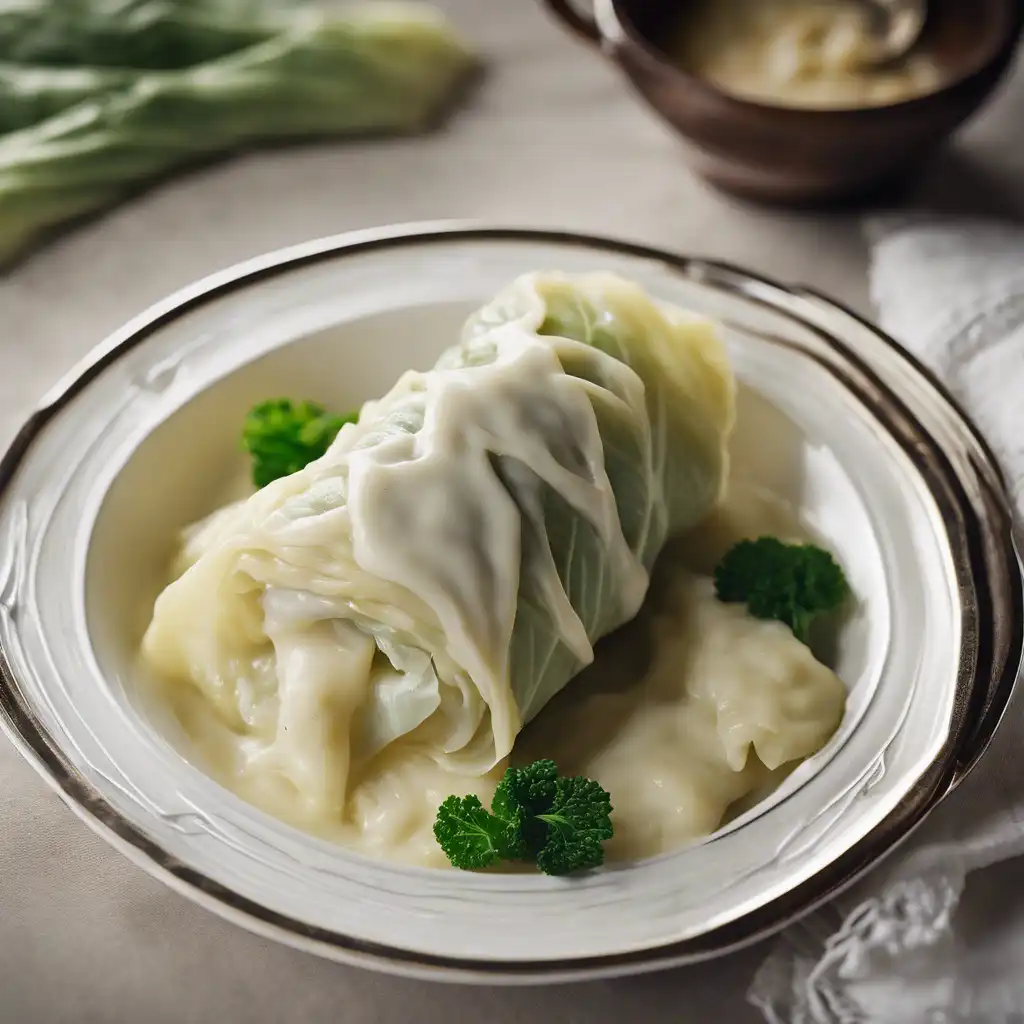 White Sauce Stuffed Cabbage Roll