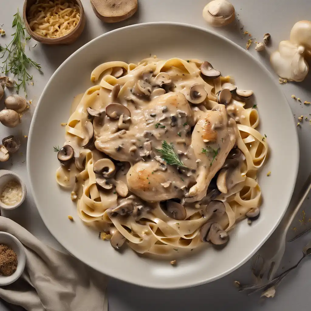 Chicken Fettuccine with Mushroom Sauce