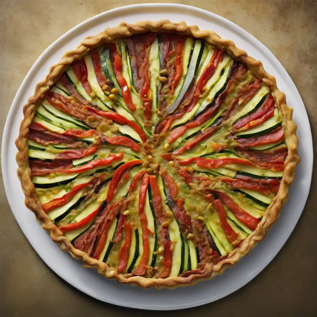 Zucchini and Linguiça Tart