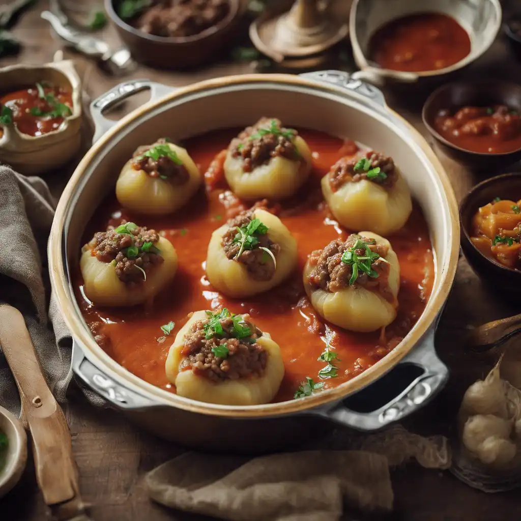 Stuffed Potato Dumplings with Ground Beef