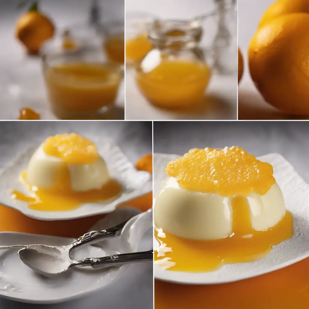 Lemon Pudding with Licor and Orange Marmalade