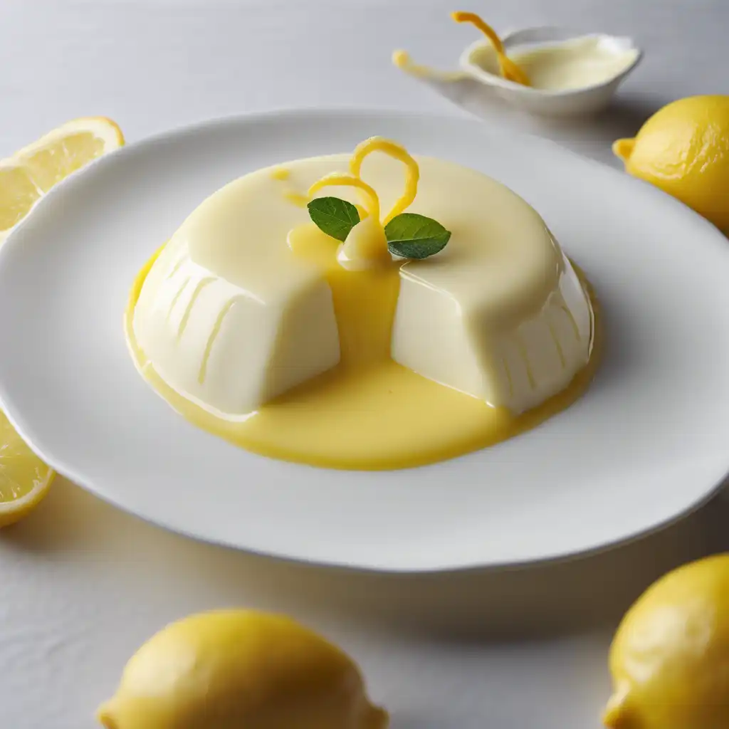 Lemon Pudding with Vanilla Sauce