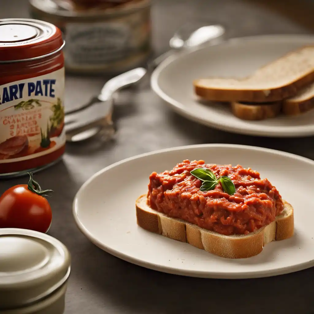 Canned Meat Pâté with Tomato Sauce on Toast