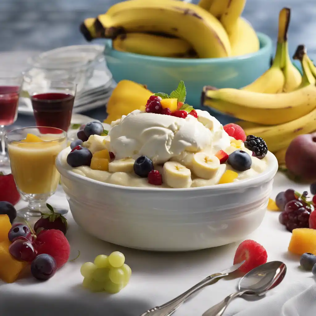 Banana Pudding with Fresh Fruit Salad and Port Wine