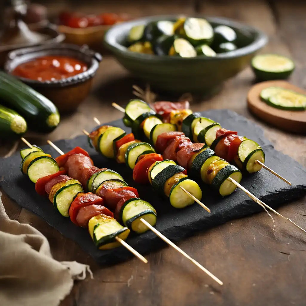 Linguiça and Zucchini Skewers