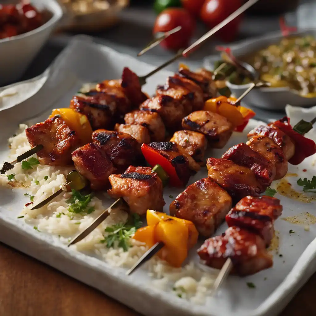 Chicken and Linguiça Skewers