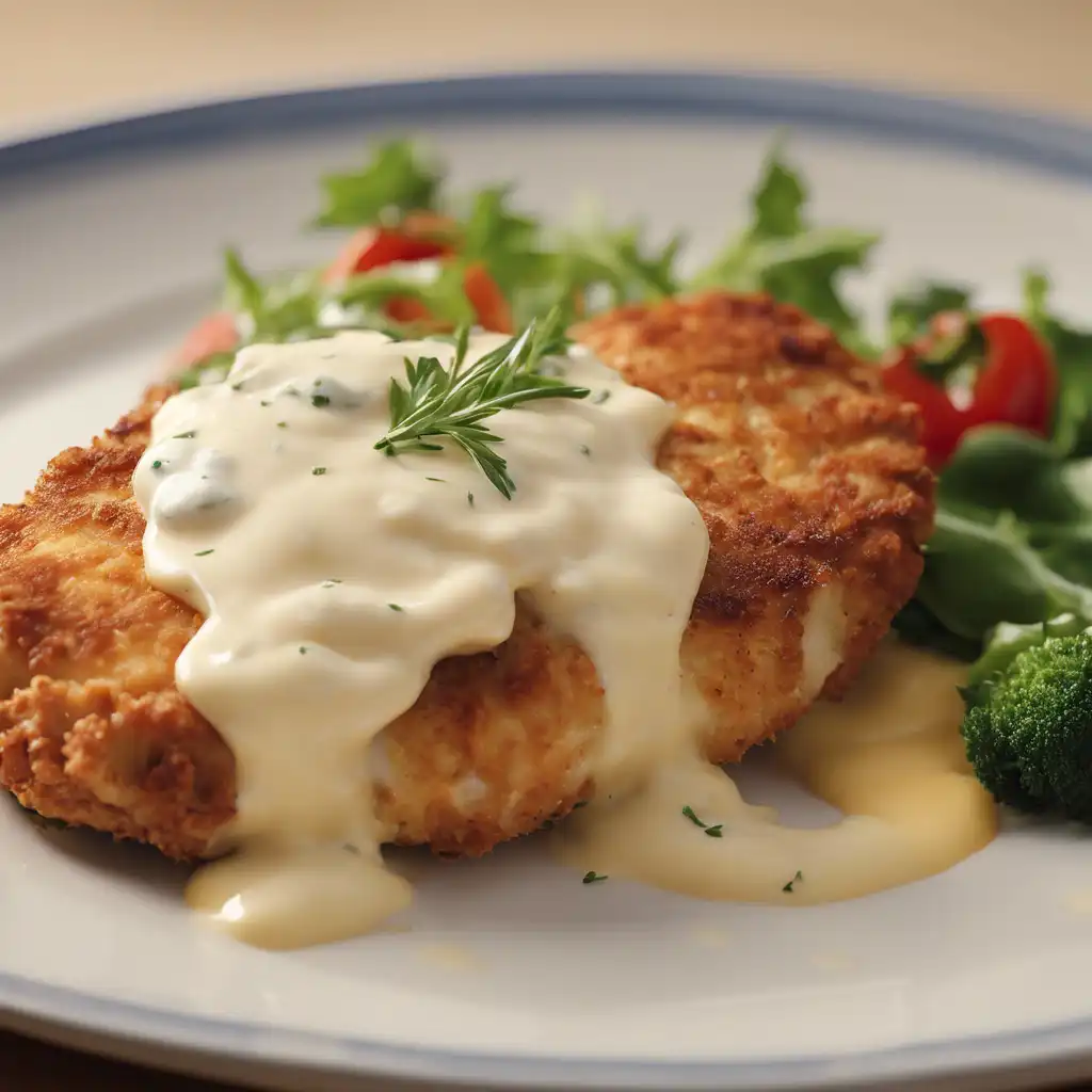 Chicken Cutlet with Cheese and Yogurt Sauce