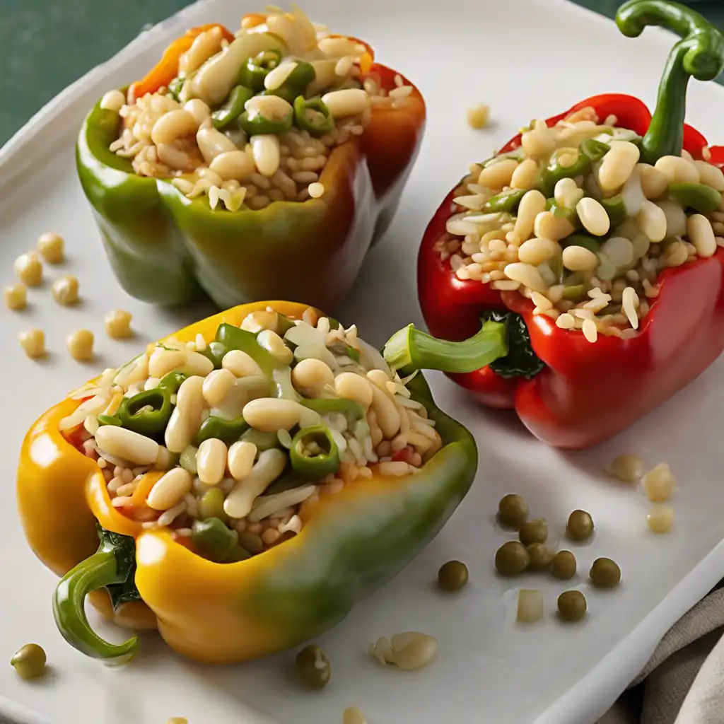 Stuffed Peppers with Cheese and Soybeans