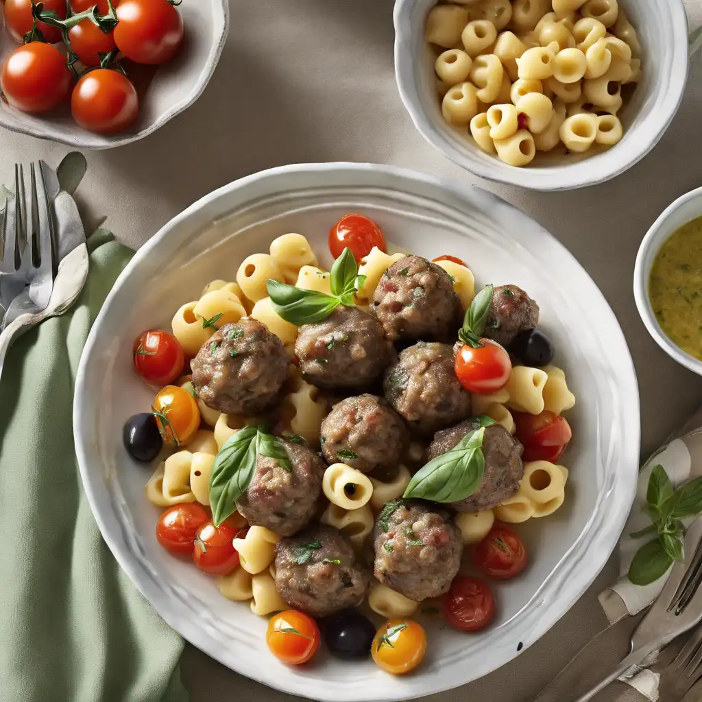 Macaroni Balls with Salad