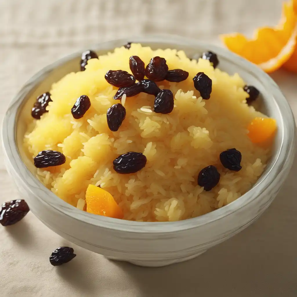 Cooked Rice with Orange and Raisin