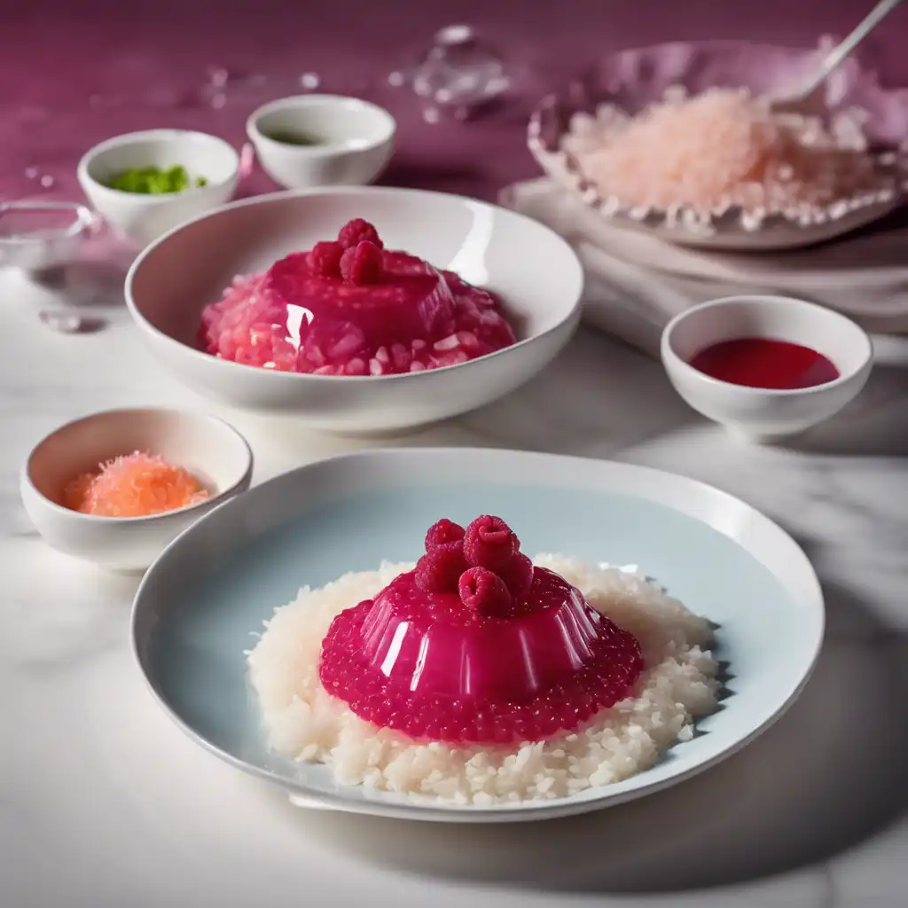 Rice with Raspberry Gelatin