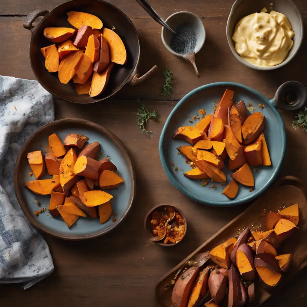 Roasted Sweet Potatoes with Cheese