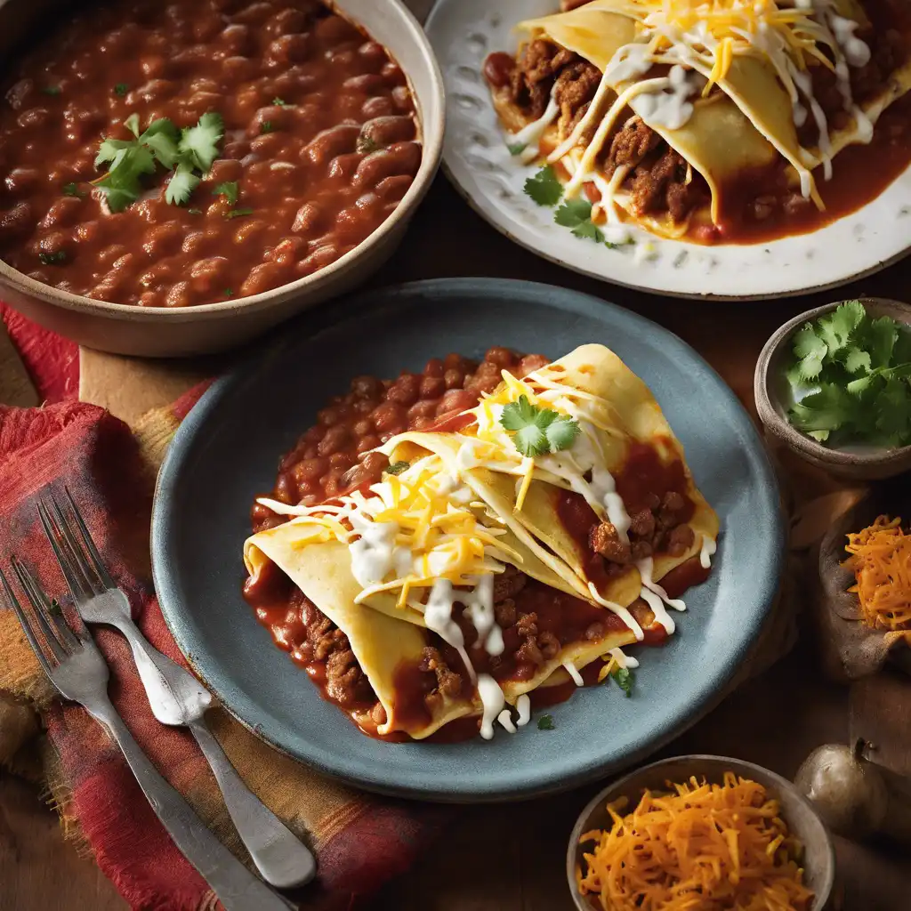 Enchilada with Beef and Beans