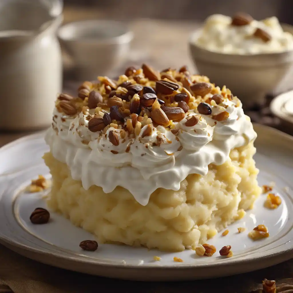 Mashed Potato Cake with Whipped Cream