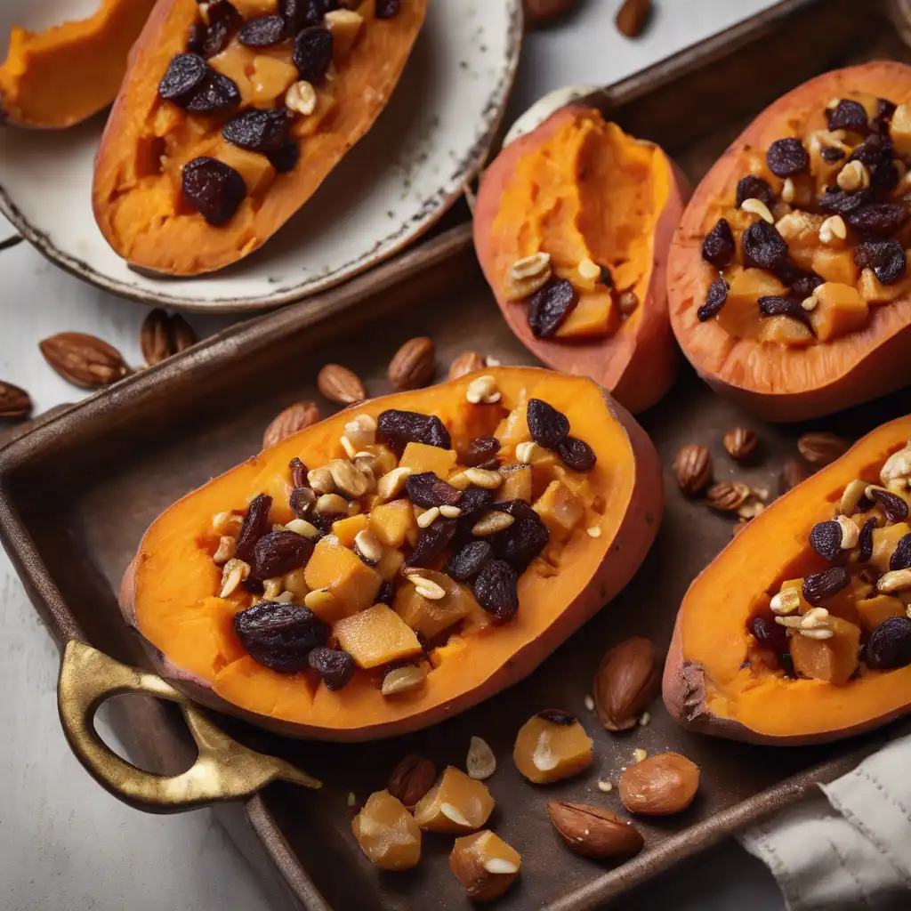 Roasted Sweet Potato with Raisins