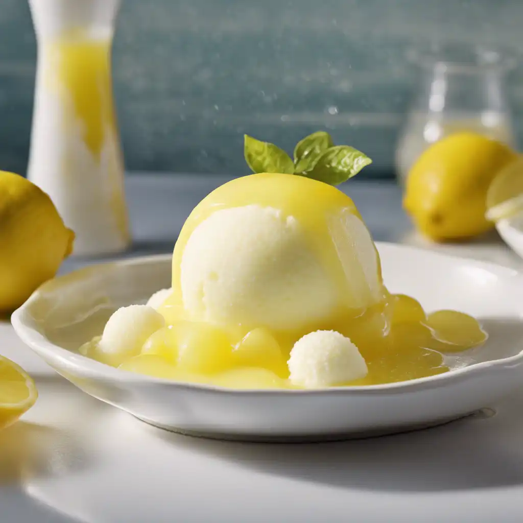 Lemon Sorbet with Lemon Syrup